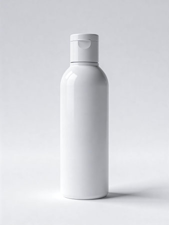 Blank white cosmetic bottle on white background. Mock up, 3D Renderingの写真素材