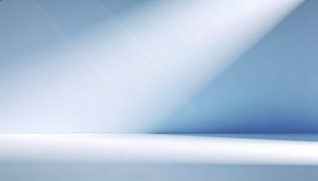 Abstract blue interior with empty wall and floor, 3d render illustrationの写真素材