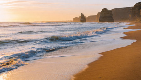 Sunrise at a beach in the morning.の写真素材