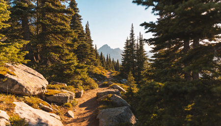 Hiking trail in Mount Rainier National Park, Washington, USA