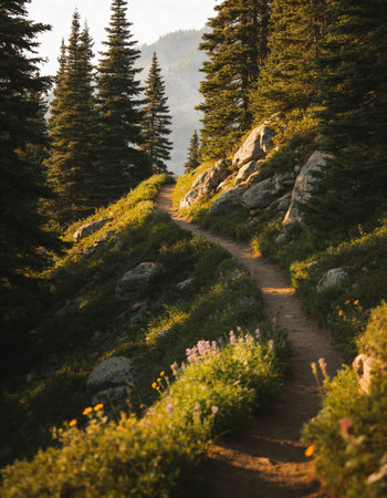 Trail in Rocky Mountain National Park, Colorado, United States.