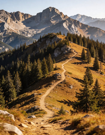 Hiking trail in the Dolomites, Alto Adige, Italy