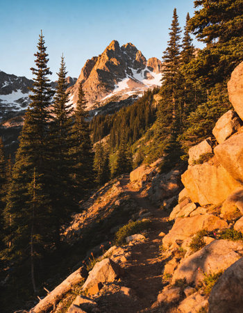 Trail in Rocky Mountains National Park, Colorado, United States.