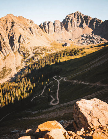 Mountain road in the Dolomites, Italy, Europe.