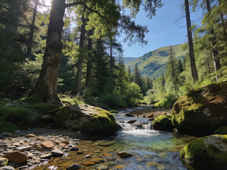 Mountain river in the Pyrenees, Spain.