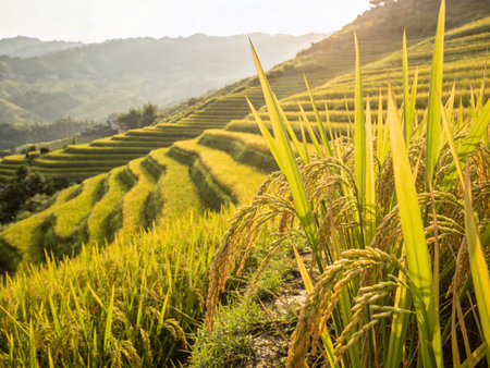 Rice field on terraced of Mu Cang Chai, YenBai, Vietnam