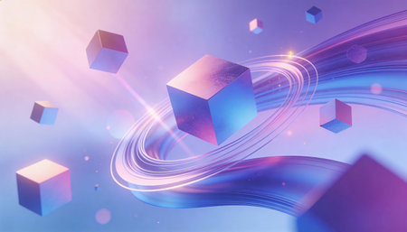 Abstract background with cubes and lines. 3d rendering, 3d illustration.