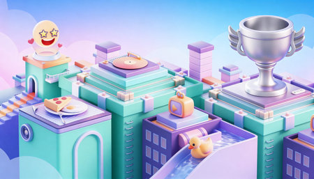 3d illustration of a fantasy city with a castle and a cup