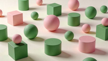 3d render, abstract minimal background, geometric shapes, pastel colorsの写真素材