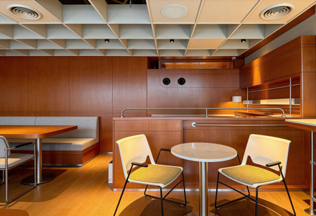 Interior of a modern kitchen in brown tones. 3d render