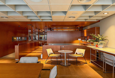 Interior of a modern kitchen in a house. Nobody inside