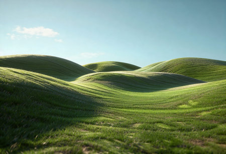 Tuscany, Italy. Green hills and blue sky background.