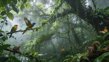 Beautiful parrots in the rainforest of Costa Rica, Central America