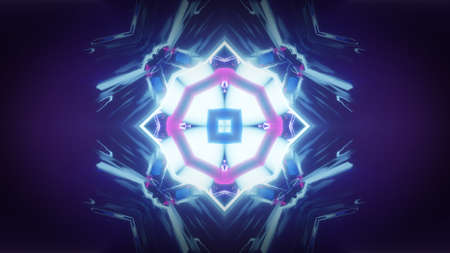 abstract futuristic kaleidoscope effect 3d rendering illustration backgroundの写真素材