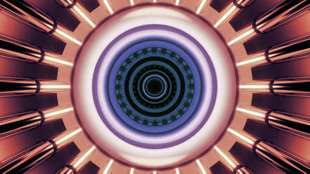 futuristic pipes tunnel 3d rendering illustration backgroundの写真素材