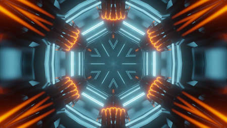 abstract futuristic kaleidoscope effect 3d rendering illustration background