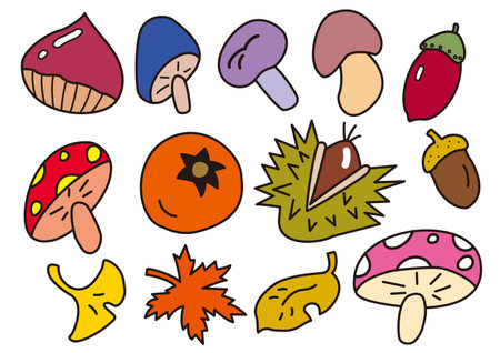 Flavors and autumn leaves that color autumnのイラスト素材