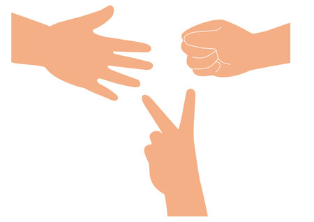 Rock-paper-scissors, one way to decide the winnerのイラスト素材