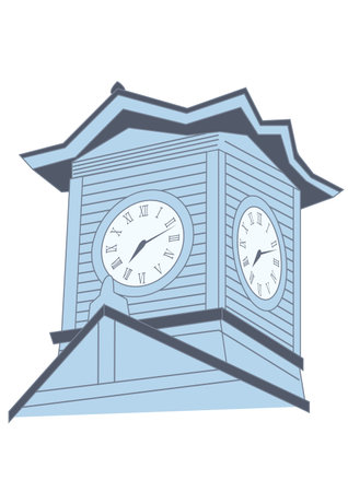 Clock tower in Sapporo, Hokkaido, a tourist attractionのイラスト素材