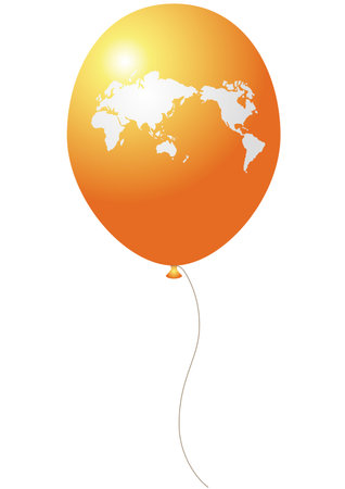 World map drawn on a balloonのイラスト素材