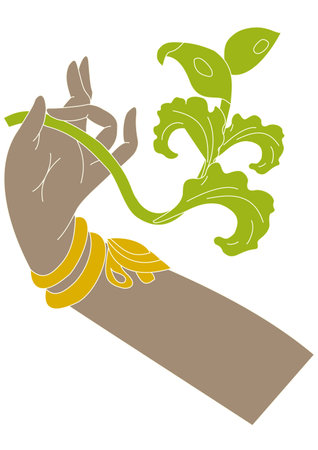 Indian traditional dance hand movementsのイラスト素材