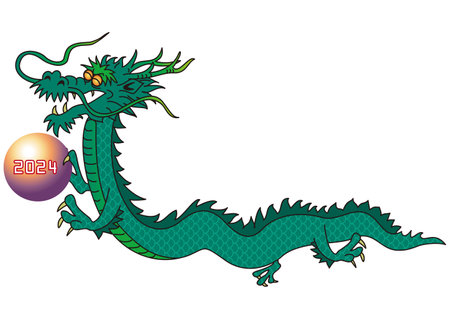 A dragon, a sacred fantasy creatureのイラスト素材