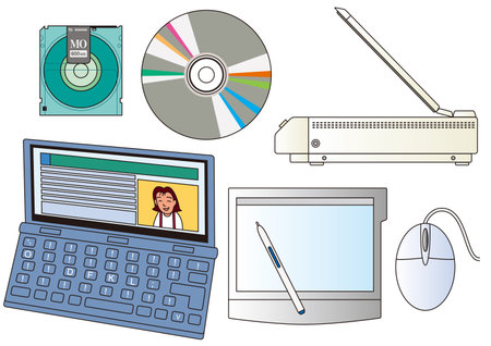 Computer peripherals that are always convenient to haveのイラスト素材