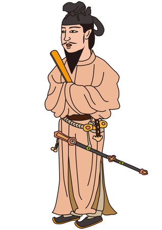 Portrait of Prince Shotoku, a historical figure in Japanのイラスト素材