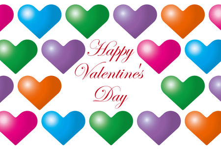 Valentine's Day card designed with colorful heart patternsのイラスト素材