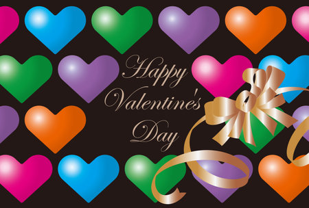 Valentine's Day card designed with colorful heart patternsのイラスト素材