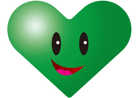 A cute heart-shaped character that looks happy and full of loveのイラスト素材