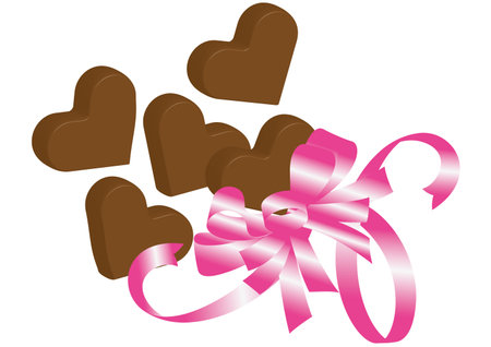 Heart-shaped chocolates full of loveのイラスト素材