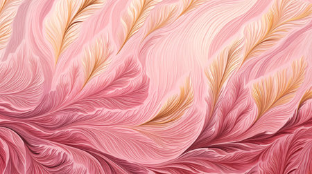 Abstract background of pink and beige feathers. 3d rendering, 3d illustration.の素材