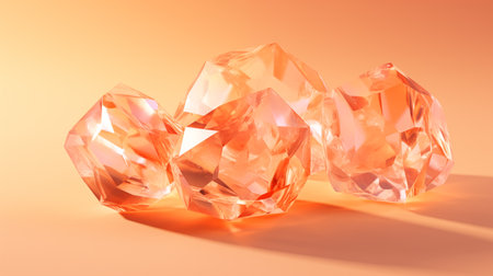 Diamonds on an orange background. Background and texture for design in peach fuzz color.の素材