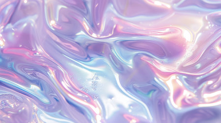 abstract background of pink and blue liquid with splashes and bubblesの素材