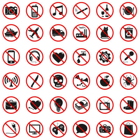 Set Prohibited Signsのイラスト素材