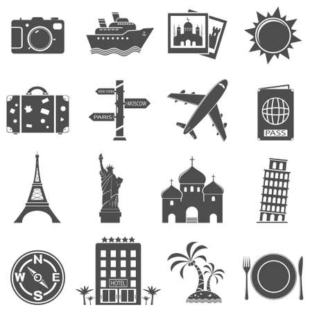 Travel and landmarks icons setのイラスト素材