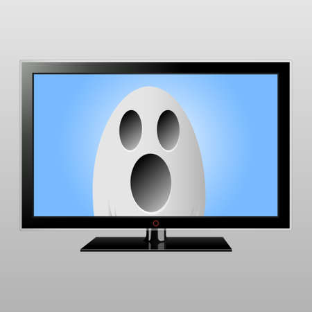 Ghost on TV screenのイラスト素材
