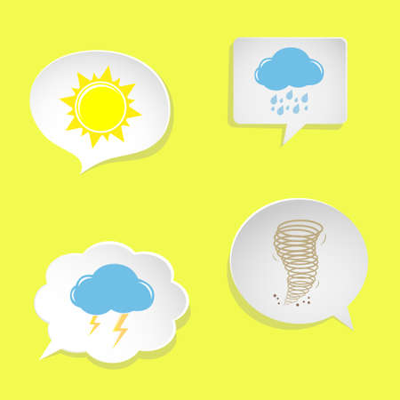 speech bubbles with weather symbolsのイラスト素材