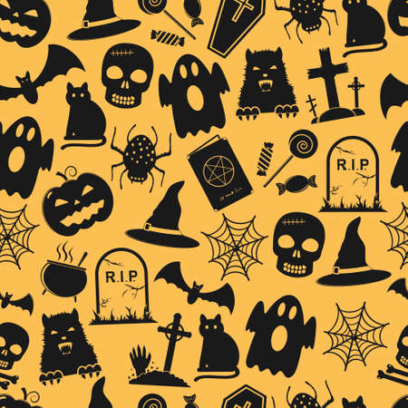 Seamless halloween patternのイラスト素材