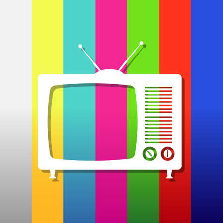 Applique tv set on test image backgroundのイラスト素材