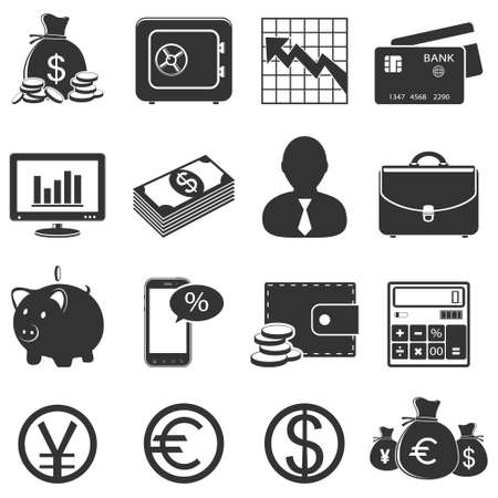 Finance and business icons setのイラスト素材