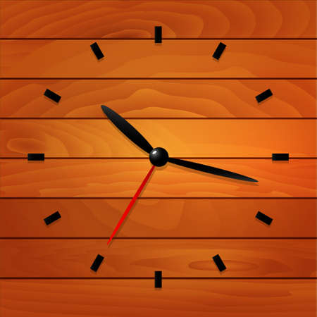 Wooden clockのイラスト素材