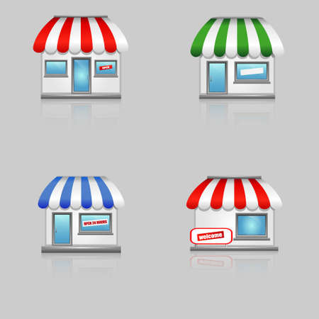 Shop iconsのイラスト素材