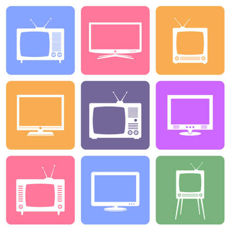 Vector TV icons setのイラスト素材