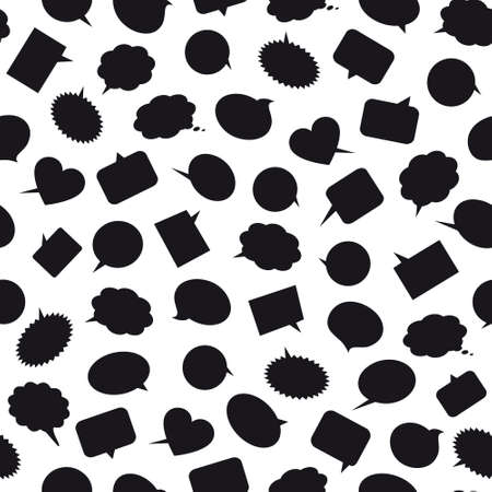 Blank empty black speech bubbles  Vector seamless patternのイラスト素材