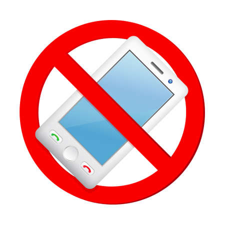 No cell phone sign isolated on white backgroundのイラスト素材