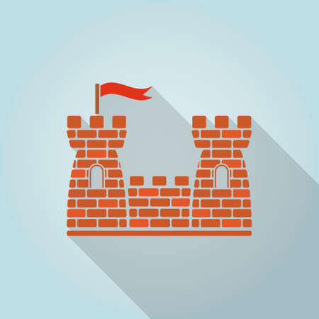 Castle flat icon with long shadowのイラスト素材