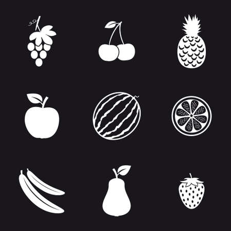 Vector fruit icon setのイラスト素材