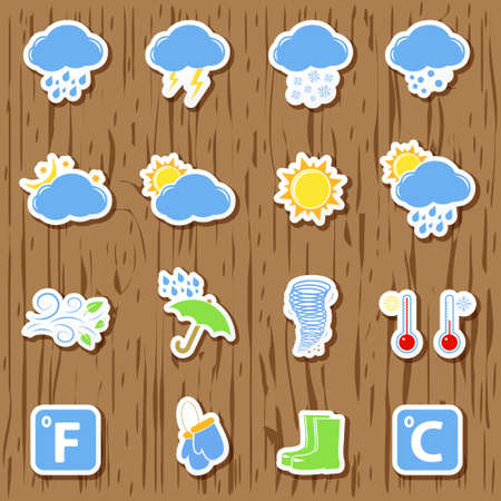 Set of Weather iconsのイラスト素材
